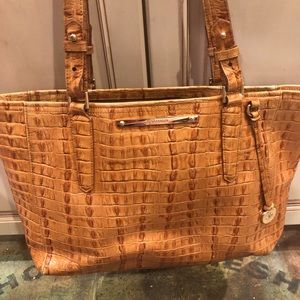 Brahmin Whiskey Brown Leather Tote